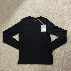 Black Everlane Size Medium The Organic Cotton Long Sleeve Crew